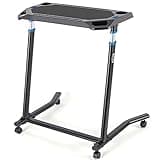 CXWXC Indoor Cycling Desk - Adjustable Height Bike Deak Laptop Stand Non-Slip Surface - Portable Bike Trainer Fitness Desk with Lockable Wheels