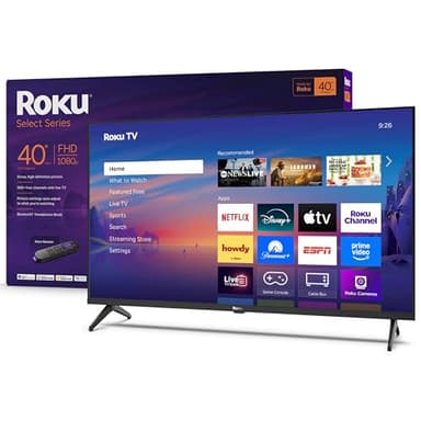 Roku Smart TV – 40-Inch Select Series, 1080p Full HD TV – Roku TV with Voice Remote – Flat Screen LED Television with Wi-Fi for Streaming Live Local News, Sports, Family Entertainment