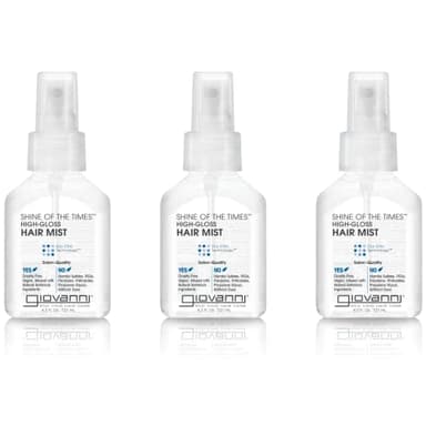 GIOVANNI Shine of the Times Finishing High-Gloss Hair Mist - Anti Frizz, Color Safe, Salon Quality, Cruelty-Free, No Parabens, Infused with Natural Botanical Ingredients - 4.3 oz (3 Pack)