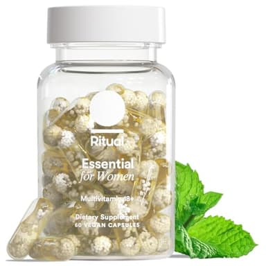 Ritual Multivitamin for Women 18+ with Vitamin D3 for Immune Support*, Vegan Omega 3 DHA, B12, Iron, Gluten Free, Non GMO, USP Verified, Mint, 30 Day Supply, 60 Capsules