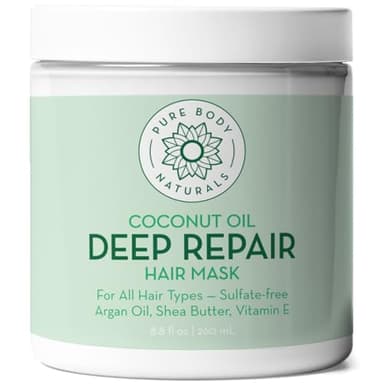 Coconut Oil Hair Mask, Deep Conditioner for Color Treated Hair, 8.8oz