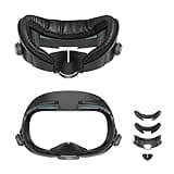 AMVR Upgraded Comfort Face Cover Pad Facial Interface Compatible with Meta/Oculus Quest 3 Accessories, with Knob Adjustable, with PU Face Cushion and Breathable Ice Silk Cotton