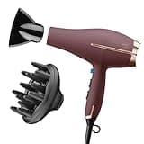 INFINITI PRO by CONAIR Hair Dryer, 1875W Blow Dryer with Diffuser and Concentrator Attachments, AC Motor with Ceramic Technology, 3 Heat & 2 Speed Settings, Plum