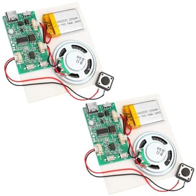 2PCS Programmable Sound Recorder Module - DIY Music Voice Recording Module Chip with Speaker, Can Recording 16 Minutes Sound Music for Personalized Greetings, Holiday Crafts Cards