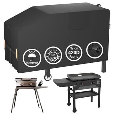 EVRBUL 22" and 28" Single Shelf Griddle Cover, Outdoor Flat Top Gas Grill Cover Fit for Blackstone 1529, Waterproof 420D Griddle Cover with Air Vent Windproof Buckle 46" L×26" W×22" H