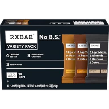RXBAR Protein Bars, Protein Snack, Snack Bars, Variety Pack, 18.3oz Box (10 Count)
