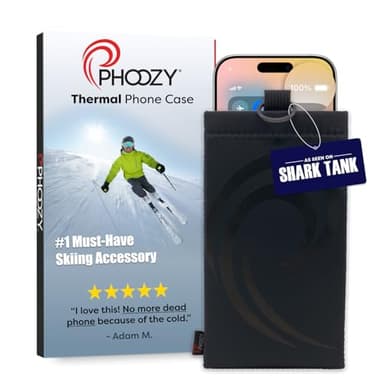 PHOOZY Apollo II Thermal Phone Case with NASA-Derived Technology - Extends Battery Life 4X in Cold Weather and Heat - Military Grade 8-Foot Drop Protection Insulated Pouch - Large Black