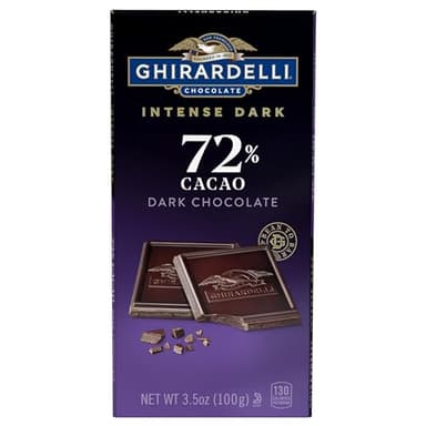 GHIRARDELLI Intense Dark Chocolate Bar, 72% Cacao, 3.5 Oz Bar