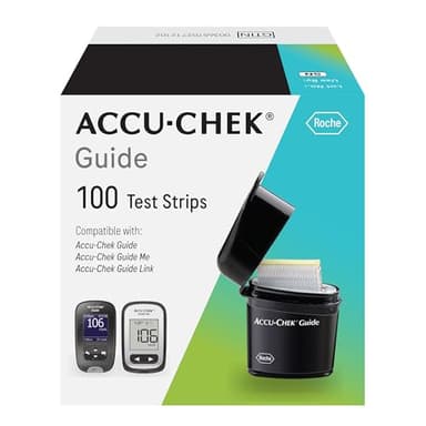 Accu-Chek Guide Glucose Test Strips for Diabetic Blood Sugar Testing (Pack of 100)