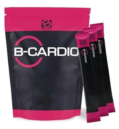 B-Epic B-CARDIO Health Support Supplement - Nitric Oxide Booster Infused with L-Arginine and L-Citrulline, Raspberry Health Drink for Enhanced Vitality - Includes 30 Powder Sticks for One-Month Supply