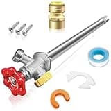 Young dance 12inch Anti-Siphon Frost Free Sillcock, No Lead Brass Frost Proof Outdoor Faucet Bib with Backflow Preventer, 1/2" Push-to-Fit Connector X 3/4 Inch Hose Bibb Frost Free Spigot