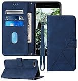 Moment Dextrad for iPhone 7/8 Plus Case Wallet, 6/6S Plus Case, Card Holder Slots Wrist Strap TPU Interior Protective, Stand PU Leather Folio Flip Cover (Blue)
