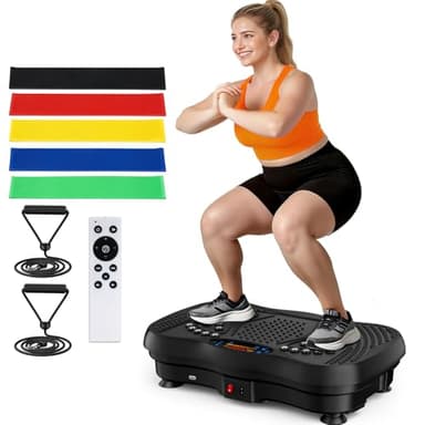 Vibration Plate Exercise Machine, 130 Levels Full Body Workout Vibrating Plate for Lymphatic Drainage Weight Loss, 450 Lbs Capacity Shake Fitness