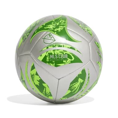 Adidas MLS Club Soccer Ball, Silver Metallic/Green, 3