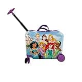 Disney Princess Ride on Suitcase for Kids, 18'' Toddler Carry-On Luggage With Wheels, Cute Lightweight Kids Travel Suitcase Trolley