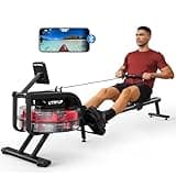 UTRYUP Water Rowing Machines for Home, Water Rower Machine with Bluetooth, App Supported, 15L Large Capacity and 12 Blades Enhance Resistance, Easy Assembly Equipped with Electric Water Pump