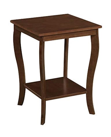Convenience Concepts American Heritage Square End Table with Shelf, Espresso