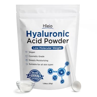 Pure Hyaluronic Acid Powder for Skin & Face, Hyaluronic Acid Serum Powder, Low Molecular Weight, DIY Serums for Deep Penetration and Organic Skin & Body Hydration, Acido Hialuronico para la cara