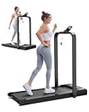 XMKEY Walking Pad Treadmill, 2-in-1 Desk Under Treadmills with Handle Bar, 2.5HP Foldable Walking Pad, 300lbs Capacity, 15" Wide Running Belt, Remote Control, LED Display for Home/Office