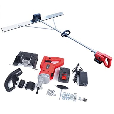 NOLANTISI Concrete Vibrating Tool - Electric Cordless Screed Vibratory Kit with 5ft Board Achieve Smooth Cement Finishing Battery Powered Surface Leveling Tamper Ruler, Red (HY-100-112N)