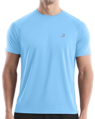 Roadbox Men's Rash Guard Short Sleeve, UPF 50+ UV Sun Protection Swim Shirts, Quick Dry Lightweight Water Surf Beach T-Shirt