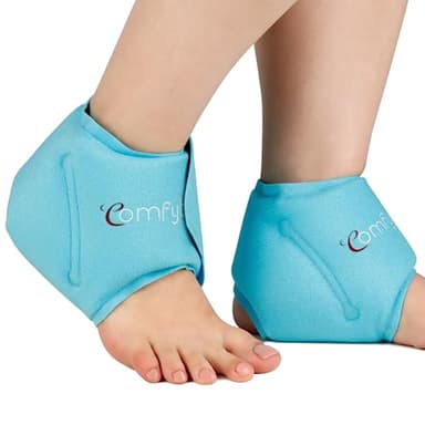 Comfytemp Ankle Ice Pack Wrap for Plantar Fasciitis, Swelling, Foot Pain Relief, Gel Ice Packs for Injuries Reusable, Hot Cold Compress for Achilles Tendonitis Sprained Ankles Men Women, 2 Packs, Blue