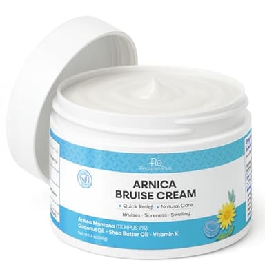 Arnica Bruise Cream Extra Strength: Rapid Relief for Bruising Swelling Soreness Pain on Thin Skin - Potent Arnica Montana with Vitamin K Coconut Shea Butter - Face & Body