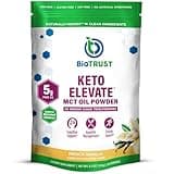 BioTrust Keto Elevate – C8 MCT Oil Powder – Ketogenic MCT Coffee Creamer, Keto Coffee Creamer – Clean Energy, Mental Focus, Clarity –100% Caprylic Acid MCT Powder, Non-GMO(French Vanilla, 20 Servings)