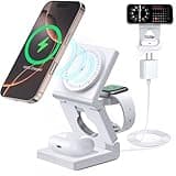 3 in 1 Wireless Charging Station for Apple Multple Devices - Foldable Magnetic Wireless Charger Dock -Travel 18W Charging Pad for iPhone 16 15 14 13 12 Pro/Pro Max/Plus/Watch & Airpods All Series