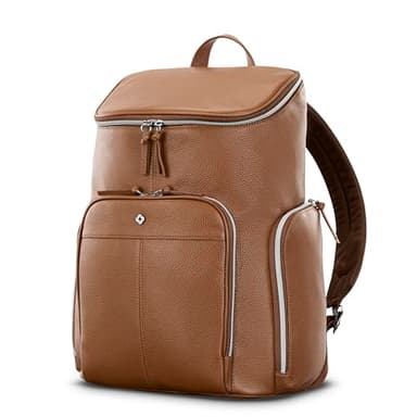 Samsonite Mobile Solution 2 Leather Deluxe Backpack - Cognac