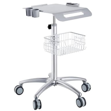 VEVOR Mobile Trolley Dental Cart 29.5"-41.3" Height Adjustable Medical Cart with Wheels Rolling Cart Scanner Table with Large Tabletop?16.5"× 15.7"?