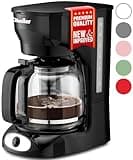 Mueller 12-Cup Drip Coffee Maker - Borosilicate Carafe, Auto-Off, Reusable Filter, Anti-Drip, Keep-Warm Function, Clear Water Level Window Coffee Machine, Kitchen Essentials & Accessories