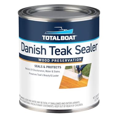 TotalBoat Danish Teak Sealer - Marine Grade Wood Sealer Oil for Boat Decks, Trim and Indoor & Outdoor Teak Furniture (Quart)