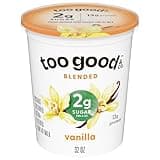 Too Good & Co. Vanilla Flavored Lower Sugar, Low Fat Greek Yogurt Cultured Product, 32 OZ Tub
