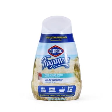 Clorox Fraganzia Cone Gel Air Freshener, Twist Open Adjustable Solid Air Deodorizer for Small Indoor Spaces, Continuous Fresh Ocean Breeze Scent for Bathroom Office Closet Odor Control, 6 Oz