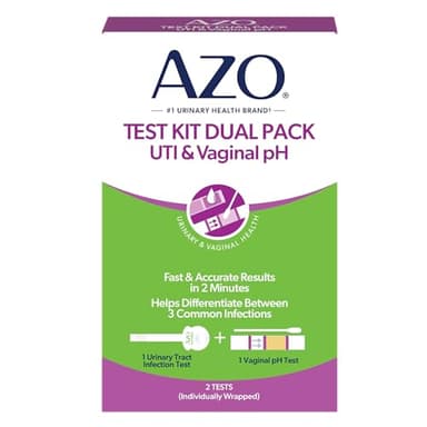 AZO Urinary Tract Infection (UTI) Test Strip + Vaginal pH Test Kit, Fast & Accurate Results, from The #1 Most Trusted Brand, FSA/HSA Eligible