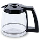 Replacement 12-Cup Glass Carafe, Compatible with Cuisinart Coffee Maker, Replaces DCC-1200PRC (Decorative Stainless-steel Handle)