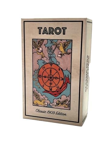 Vieux Monde Express Classic 1909 Tarot Deck – Vintage Reproduction Tarot Cards with Original 1909 Artwork – Linen Finish – Spiritual Gift for Beginners & Readers