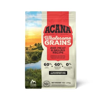 ACANA Wholesome Grains Dry Dog Food Red Meat & Grains Beef Pork & Lamb Recipe 4lb Bag