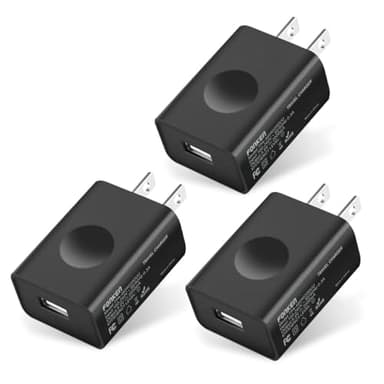 FONKEN USB Wall Charger, 3-Pack 5V 2A Power Adapter Universal Travel USB Plug Cell Phone Block Cube Compatible With iPhone, iPad, Google Nexus, Samsung, LG, HTC, Moto, Kindle and More