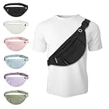 Frenou Large Fanny Pack For Women And Man Crossbody Bag Cross body Bag With Adjustable Strap For Travel Running Hiking Walking Workout Black