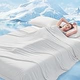 Topcee Cooling Comforter Queen Size - Cooling Blanket (90"x90") for Hot Sleepers Everlasting Cold Touch Double Sided Lightweight Design Summer Comforter Ice Blanket for Night Sweats Grey