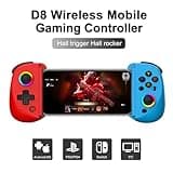Mobile Gaming Controller,Game Controller for Android/iOS, 6-Axis Gyro Sensor, Hall Effect Sensor, Back Clip, Support for Mobile Phone/Tablet/Switch (Blue & Red)