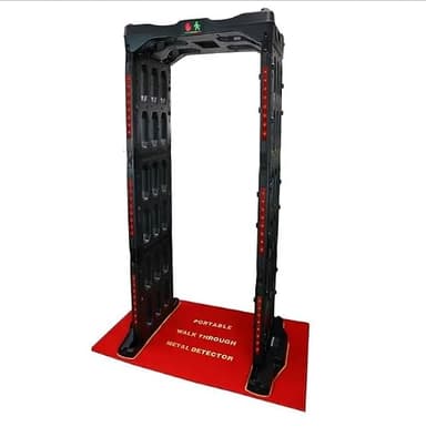 Metal Defender Collapse Portable Walk-Through Metal Detector – Foldable, Lightweight Security Gate with 3 Detection Zones, Rechargeable Battery (40 Hrs), for Events, Schools, Courthouses, Stadiums