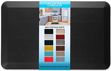 ComfiLife Anti Fatigue Floor Mat – 3/4 Inch Thick Kitchen Mats for Floor, Standing Desk Mat, Kitchen Rug – Comfort at Home, Office – Durable – Stain Resistant – Non-Slip Bottom (20" x 32", Black)