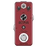Rowin Polyphonic Octave Guitar Effects Pedal Pure Octopus Digital Mini Single Effect for Electric Guitar and Bass with True Bypass 11 Different Octave Modes LEF-3806
