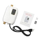 Mini Electric Tankless Water Heater, Instant Tankless Water Heater On Demand Hot Water Heater Under Sink Digital Display Instant Water Heating Machine for Kitchen Bathroom Washing (White 3000W)