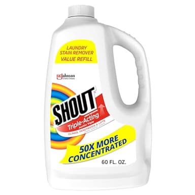 Shout Active Enzyme Laundry Stain Remover Spray for Clothes, Triple-Acting Formula Clings, Penetrates, and Lifts Tough & Everyday Stains - Prewash Refill 60oz (1.7L)