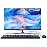 All-in-One Desktop Computer Celeron N100 27 inch All-in-One PC 8GB RAM 512GB ROM SSD Full HD IPS Display Built in Dual WiFi Bluetooth 5.1 All-in-One Computer with Wired Keyboard and Mouse USB3.0
