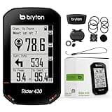 Bryton Rider 420 Sensor Bundle 2.3 Inch LCD Wireless GPS Bike/Cycling Computer. Compatible with Bike Radar, 35hrs Long Battery Life, Navigation with Turn-by Turn Follow Track. Bluetooth ANT Waterproof